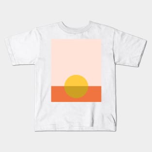 Mid century modern sunset Kids T-Shirt